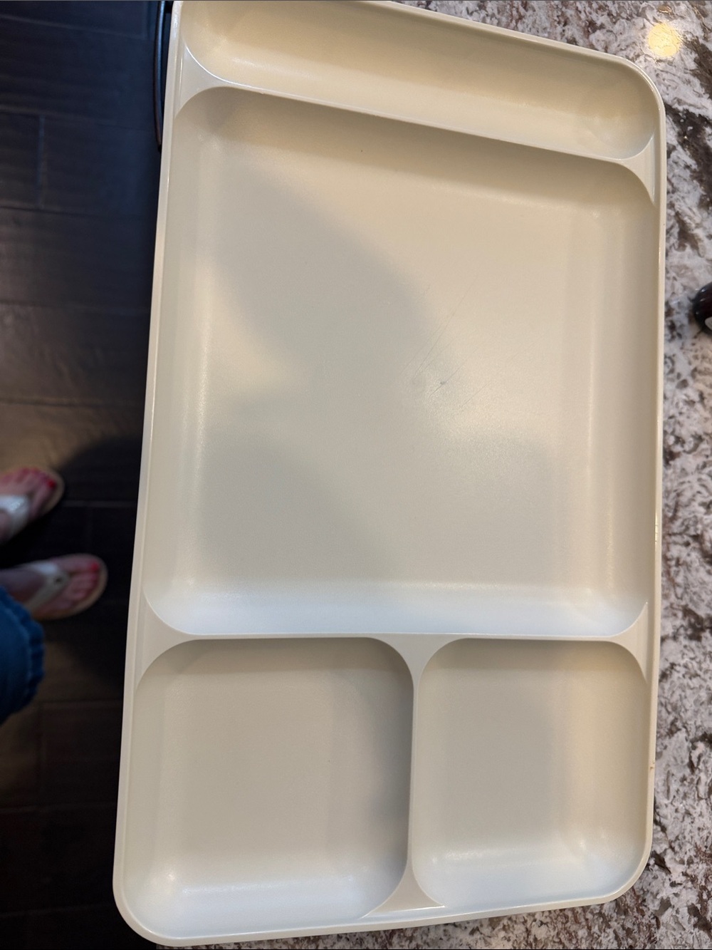 Cream Compartment Tray - 4 Section Serving/Organizing Tray set of 5 15x9